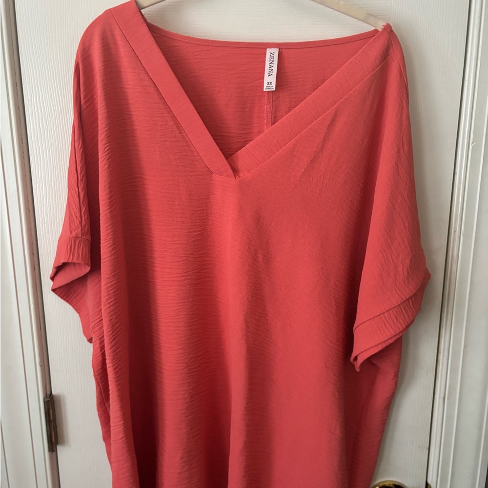 NWOT 3x Zanana tunic.  Salmon.